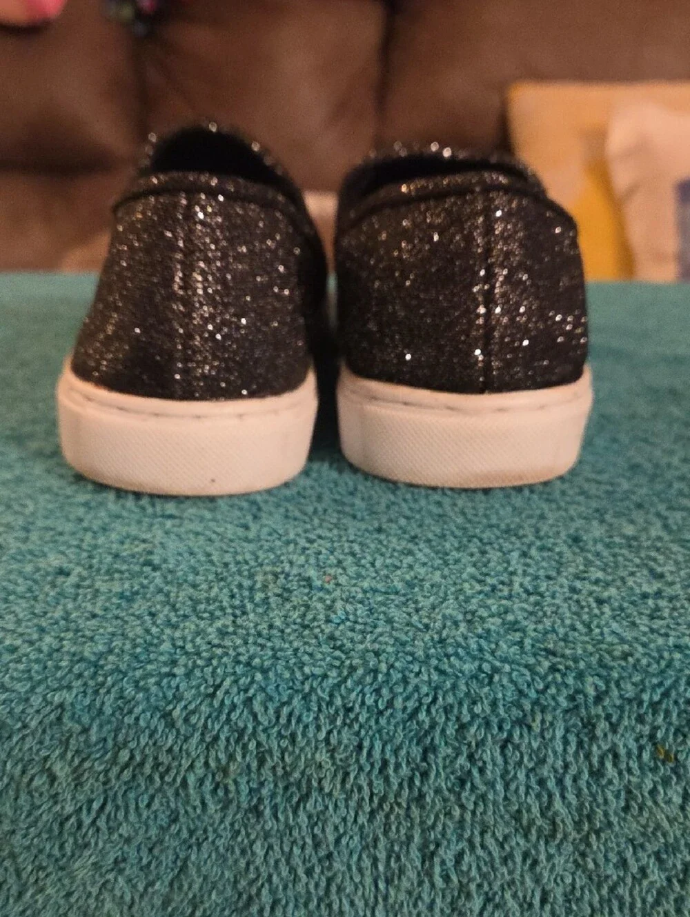 Brash Women's Black Glitter Slip-On Sneakers